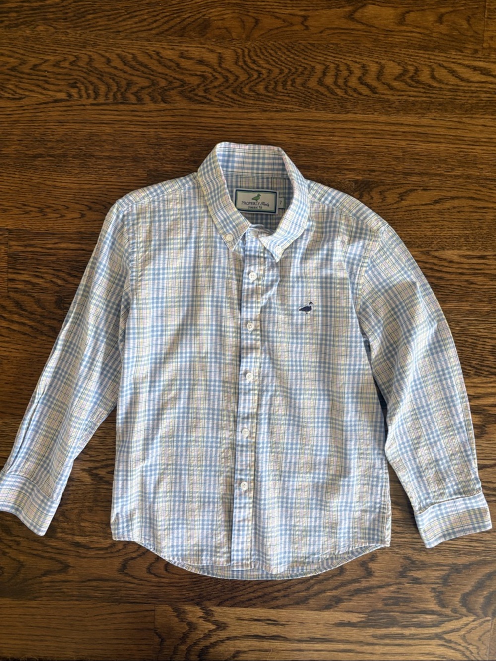 Properly Tied Light Blue & White Plaid Button-Down Shirt